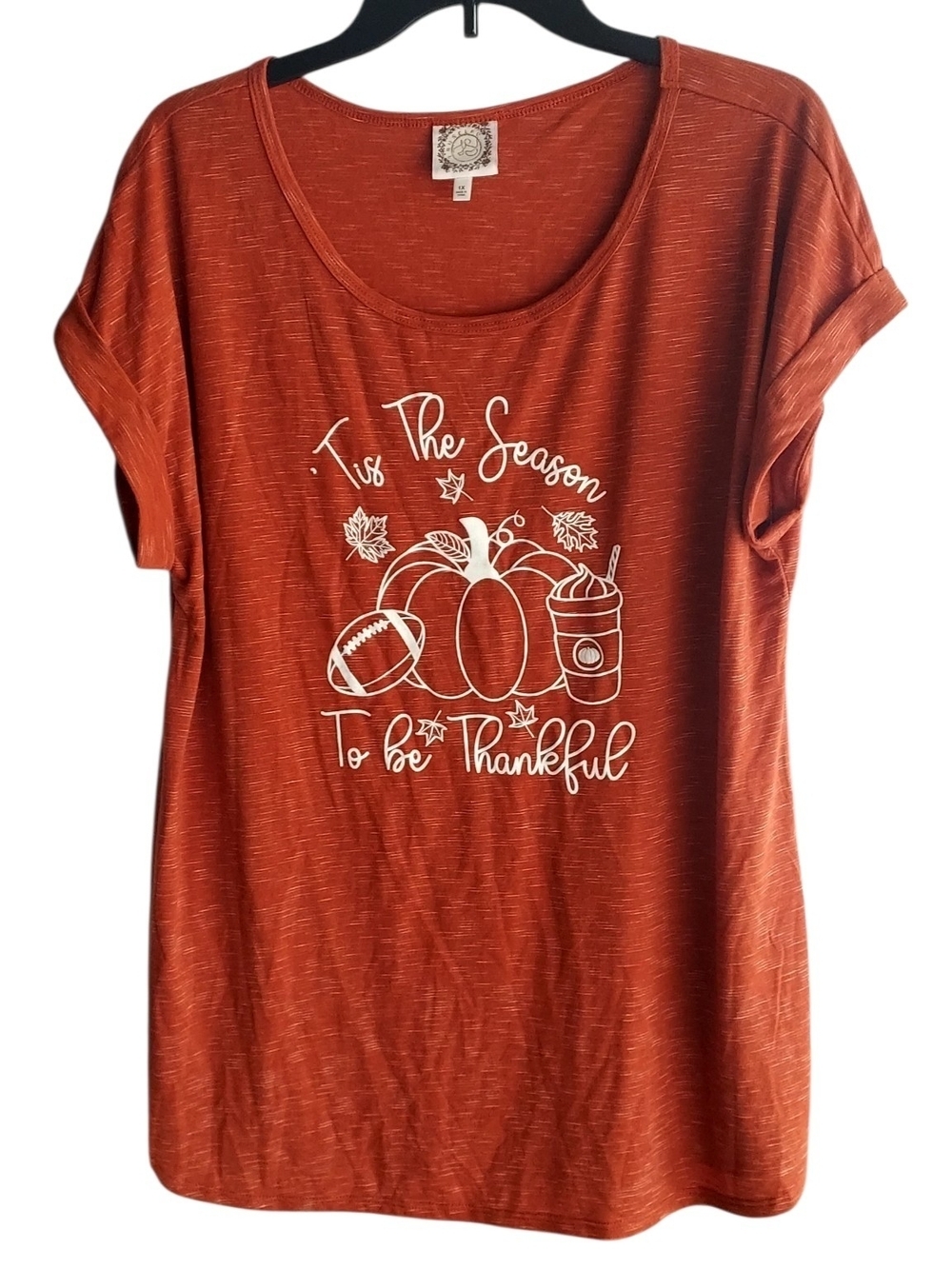 Cello Burnt Orange Short-Sleeve Graphic Tee - 'Tis The Season To Be Thankful